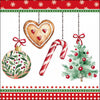 Háromrétegű karácsonyi papírszalvéta 33x33 cm 20 db Ornaments on a cord