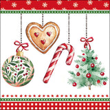 Háromrétegű karácsonyi papírszalvéta 33x33 cm 20 db Ornaments on a cord