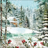 Háromrétegű karácsonyi papírszalvéta 33x33 cm 20 db Erdei kisház