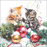 Háromrétegű karácsonyi papírszalvéta 33x33 cm 20 db cicás