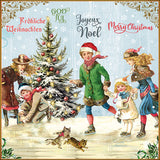 Háromrétegű karácsonyi papírszalvéta 33x33 cm 20 db X-Mas on ice blue
