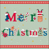 Háromrétegű karácsonyi papírszalvéta 33x33 cm 20 db Merry message sage