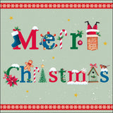 Háromrétegű karácsonyi papírszalvéta 33x33 cm 20 db Merry message sage