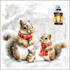 Karácsonyi mókusos szalvéta 33x33 cm 20 db-os Squirrel Family
