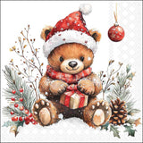 Karácsonyi macis szalvéta 33x33 cm 20 db-os Teddy’s Gift