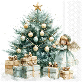Karácsonyi tündér mintás szalvéta 33x33 cm 20 db-os Christmas Fairy