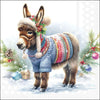 Karácsonyi csacsis szalvéta 33x33 cm 20 db-os Wooly Donkey