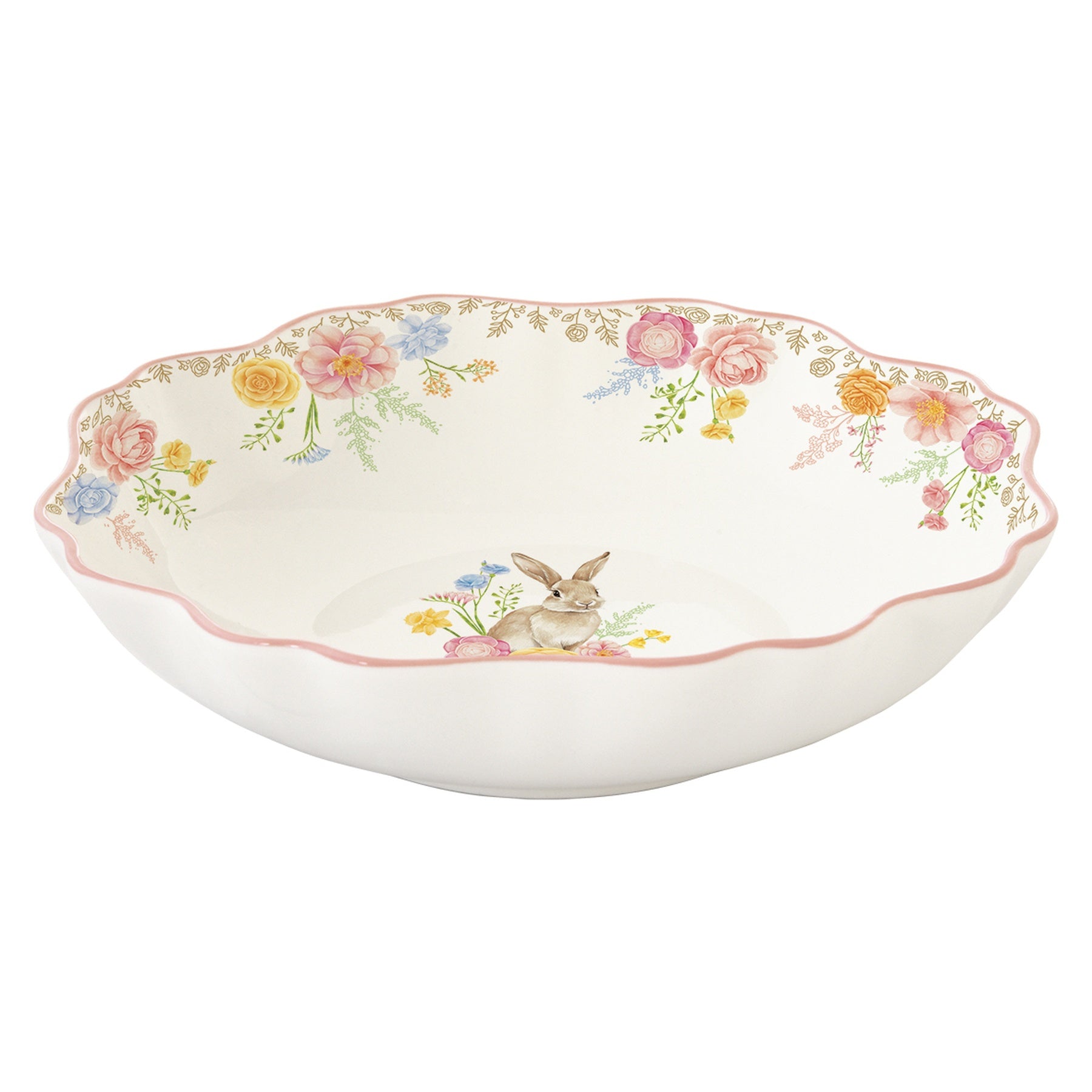 Húsvéti nyuszis porcelán mélytányér 20 cm Trés Jolie