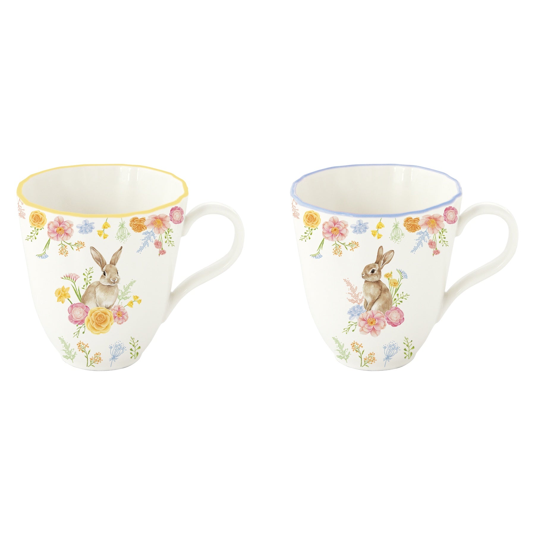 Húsvéti nyuszis porcelán bögre 320 ml 2 db szett díszdobozban