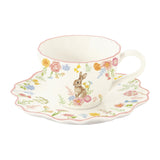 Húsvéti nyuszis porcelán teás csésze + alj 200 ml díszdobozban