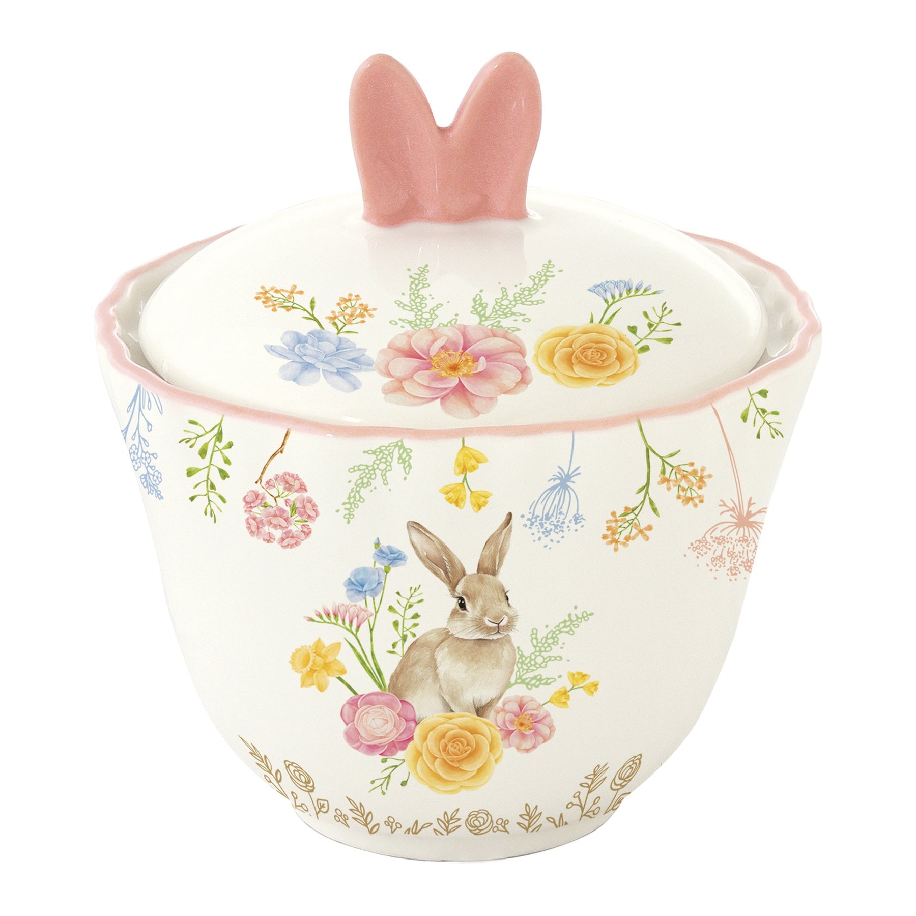 Húsvéti nyuszis porcelán cukortartó 180 ml díszdobozban