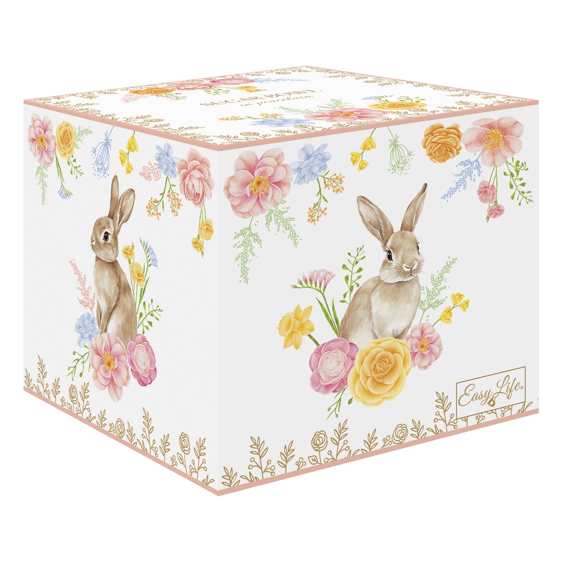 Húsvéti nyuszis porcelán cukortartó 180 ml díszdobozban