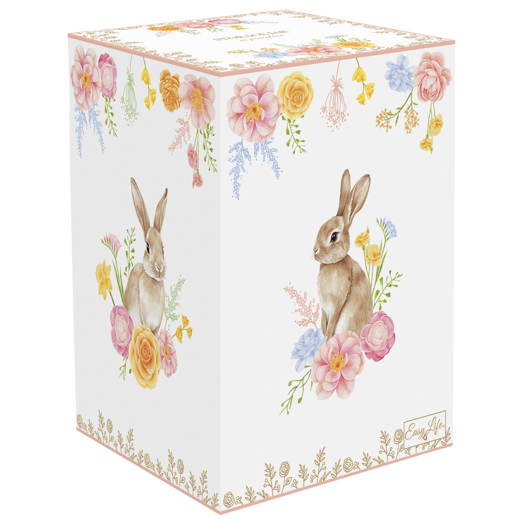 Húsvéti nyuszis porcelán keksztároló 11x15 cm díszdobozban