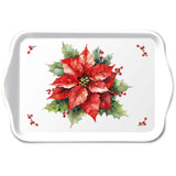 Karácsonyi mikulásvirág mintás melamin kistálca 13x21 cm Festive Poinsettia