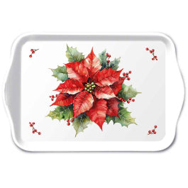 Karácsonyi mikulásvirág mintás melamin kistálca 13x21 cm Festive Poinsettia