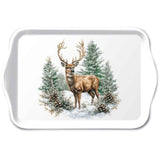 Karácsonyi szarvas mintás műanyag kistálca 13x21 cm Winter Stag