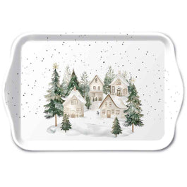 Karácsonyi havas házak mintás melamin kistálca 13x21 cm Snowy Houses