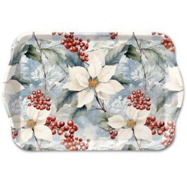 Karácsonyi mikulásvirág mintás melamin kistálca 13x21 cm Winter Poinsettia