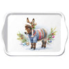 Karácsonyi csacsis melamin kistálca 13x21 cm Wooly Donkey