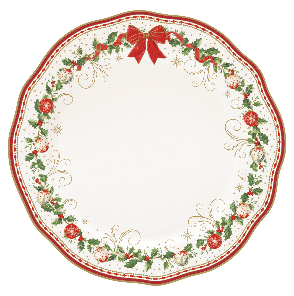 Karácsonyi porcelán lapostányár 28 cm Christmas Heritage