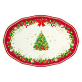 Karácsonyi porcelán ovál tálca 36x25 cm díszdobozban Christmas Heritage