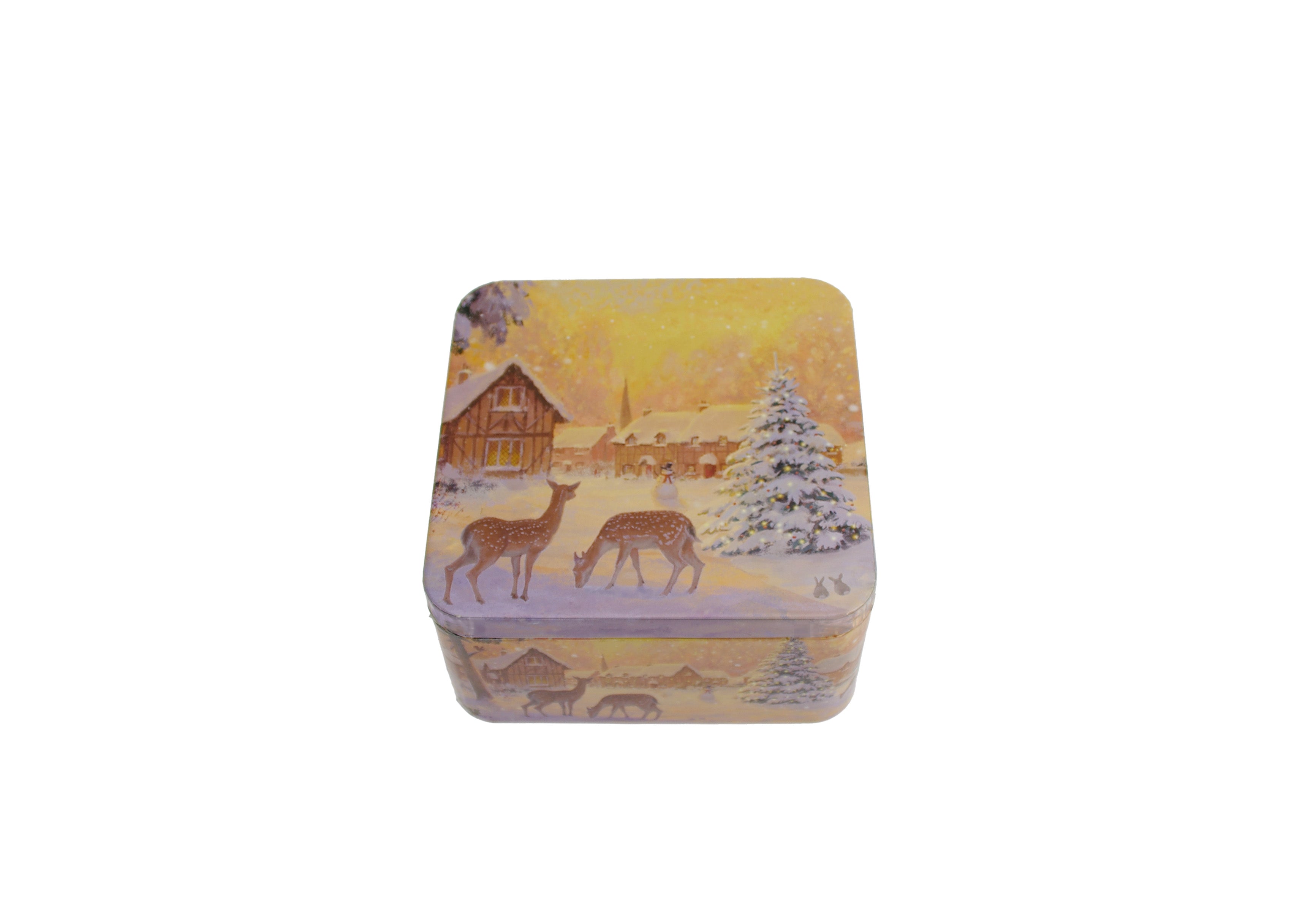 Karácsonyi konyhai fémdoboz 150x150x75 mm Winter Nostalgia