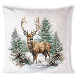 Karácsonyi szarvas mintás pamut párnahuzat 40x40 cm Winter Stag