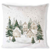 Karácsonyi havas házak mintás pamut díszpárnahuzat 40x40 cm Snowy Houses