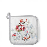 Karácsonyi hóember edényalátét 20x20 cm 100% pamut Sporty Snowmen
