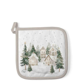 Karácsonyi havas házak mintás edényfogó 20x20 cm Snowy Houses