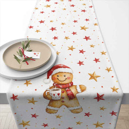 Karácsonyi kakaós-kekszes pamut asztali futó 40x150 cm Cocoa and Cookie