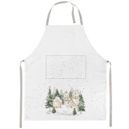 Karácsonyi havas házak mintás pamut kötény Snowy Houses