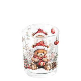 Karácsonyi macis üveg teamécsestartó Teddy’s Gift