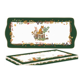 Forest Dream őszi porcelán kínáló tálca 35x15 cm dobozban Easy Life