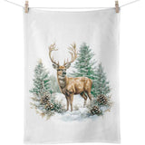 Karácsonyi szarvas mintás pamut konyharuha 50x70 cm Winter Stag