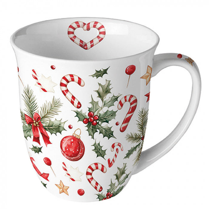 Karácsonyi porcelán bögre Christmas Elements 400 ml