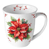 Karácsonyi mikulásvirág mintás porcelán bögre 400 ml Festive Poinsettia