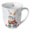 Karácsonyi nyuszi mintás porcelán bögre 400 ml Bugsy