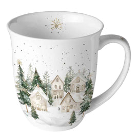 Karácsonyi havas házak mintás porcelán bögre 400 ml Snowy Houses