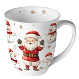 Karácsonyi porcelán bögre Télapós Jolly Friends 400 ml