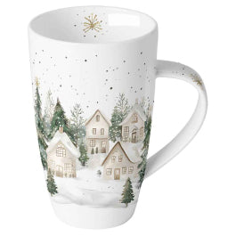 Karácsonyi havas házak mintás porcelán bögre 600 ml Snowy Houses