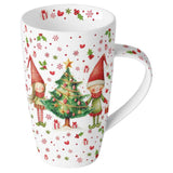Karácsonyi manós porcelán bögre 600 ml Elves by the Tree