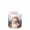 Karácsonyi télapós átvilágítós gyertya 8x7,5 cm Happy Santa
