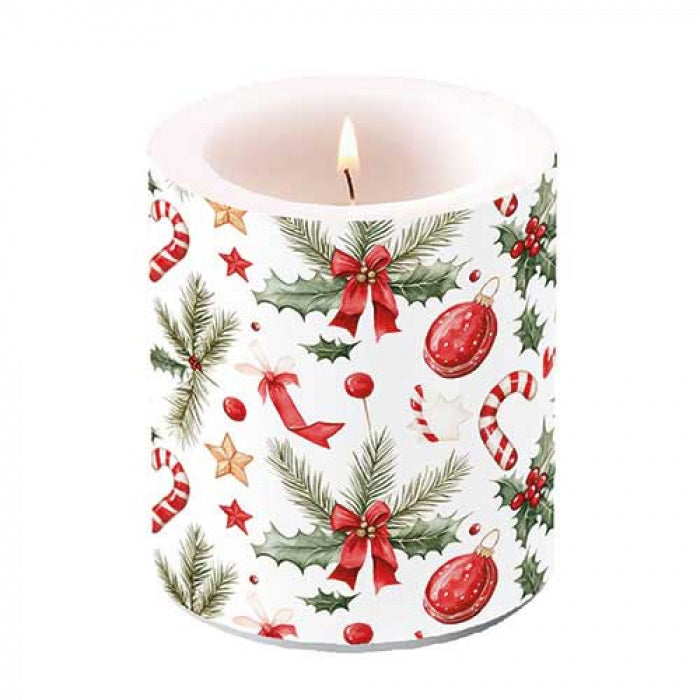 Karácsonyi átvilágítós gyertya 10x10 cm Christmas Elements