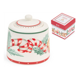 Karácsonyi porcelán cukortartó 270 ml díszdobozban
