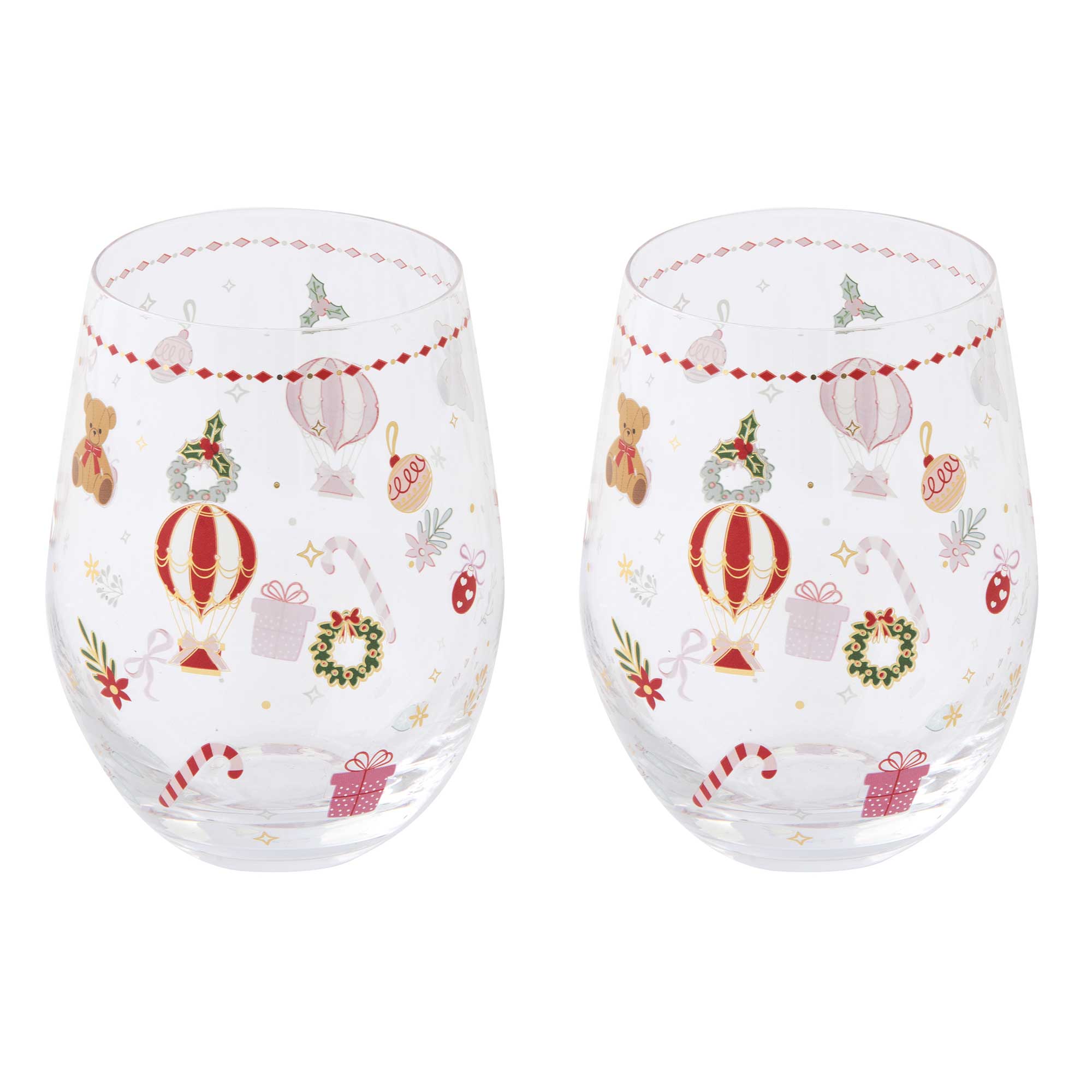 Karácsonyi Üveg pohár 500 ml 2 db-os szett díszdobozban Christmas Twist