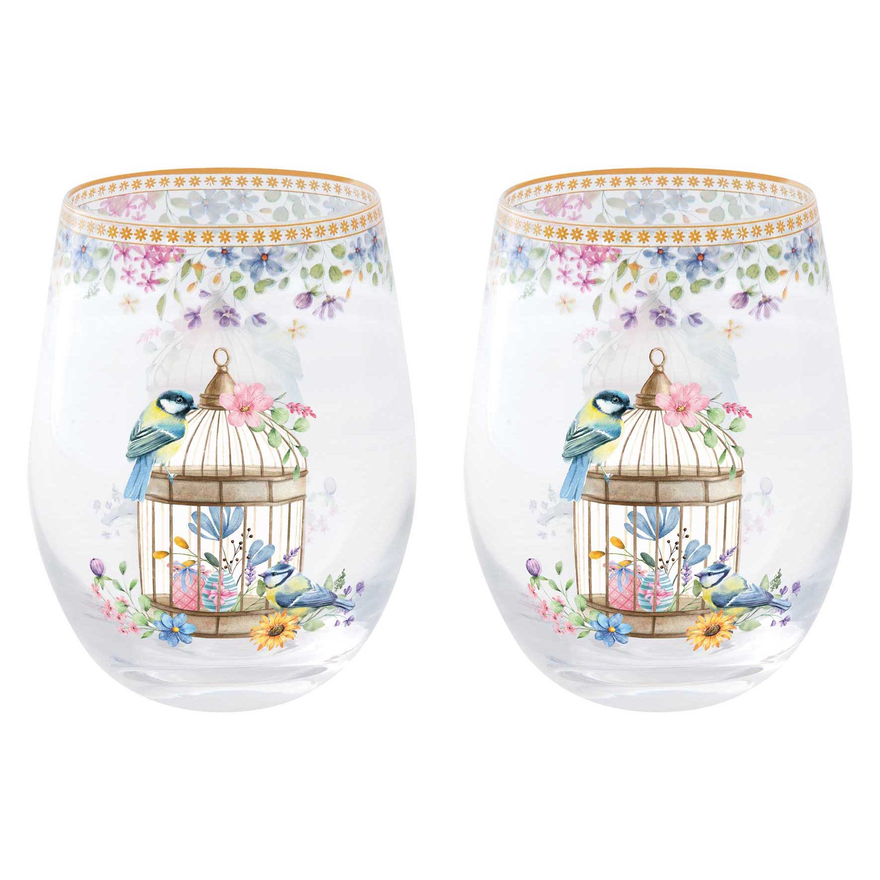 Spring Bloom húsvéti üveg vizes pohár 500ml2db-os szett dobozban