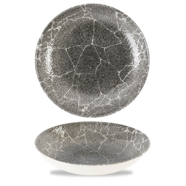 Churchill Kintsugi Reverse Black fekete kerámia kerek salátás 24,8 cm
