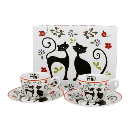 Cicás Porcelán eszpresszó kávés csésze + alj 100 ml 2 személyes dobozban