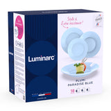 Luminarc PLUMI üveg étkészlet 18 részes 6 személyes kék